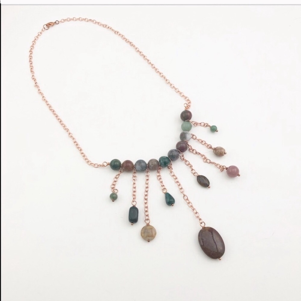ARTISAN COPPER GEMSTONE NECKLACE